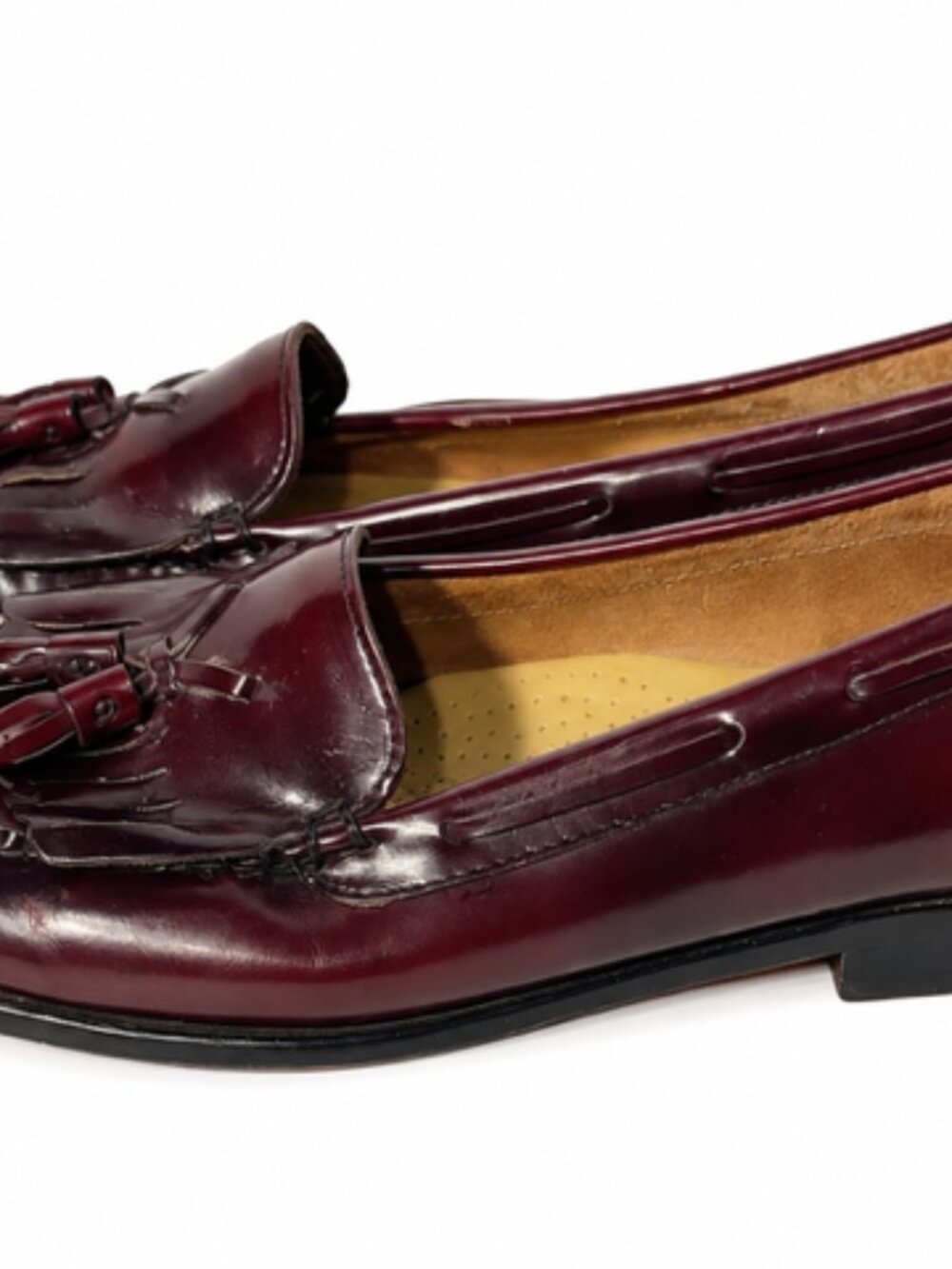 Vintage G.H. Bass & Co. Jackie Burgundy Leather Tassel Loafers Size 11M - Picture 4 of 7